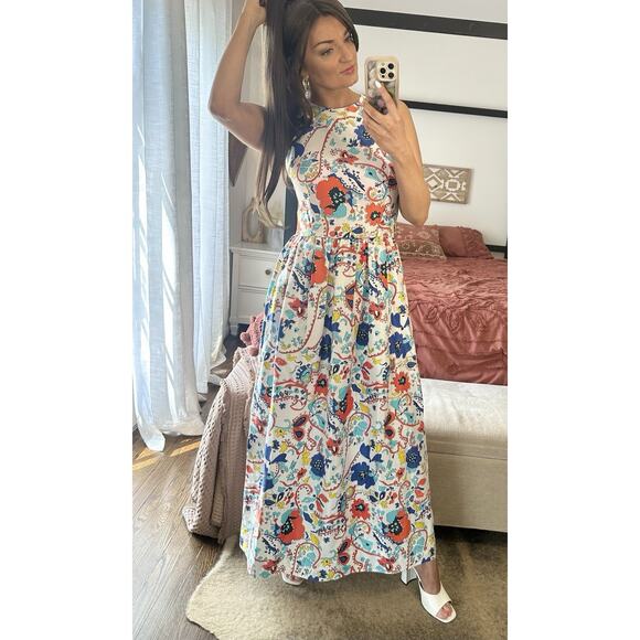 70’s Vintage Size 18 John Meyer Colorful Maxi Dress - Picture 7 of 13